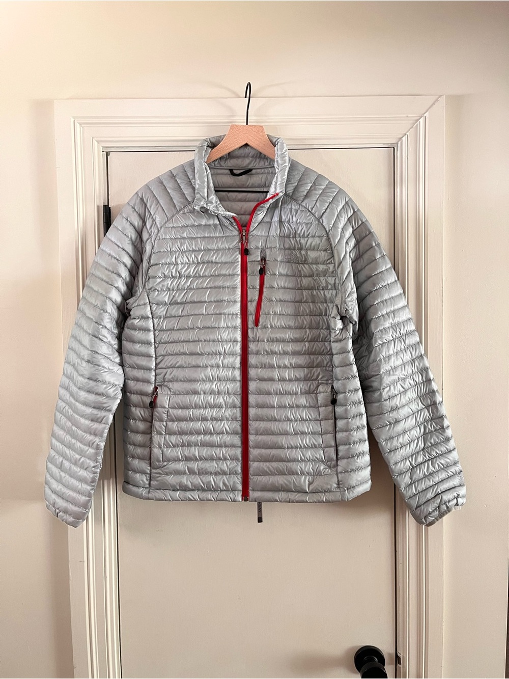 LL Bean Ultralight 850 Goose Down Jacket with DownTek - Silver/Ice Blue